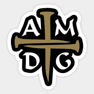 Three Nails Cross AMDG Sticker